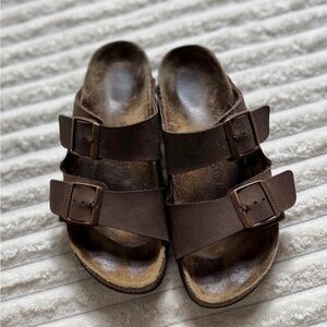 Birkenstock Arizona Brown Buckle Leather Slide Sandals women’s  US 6,5